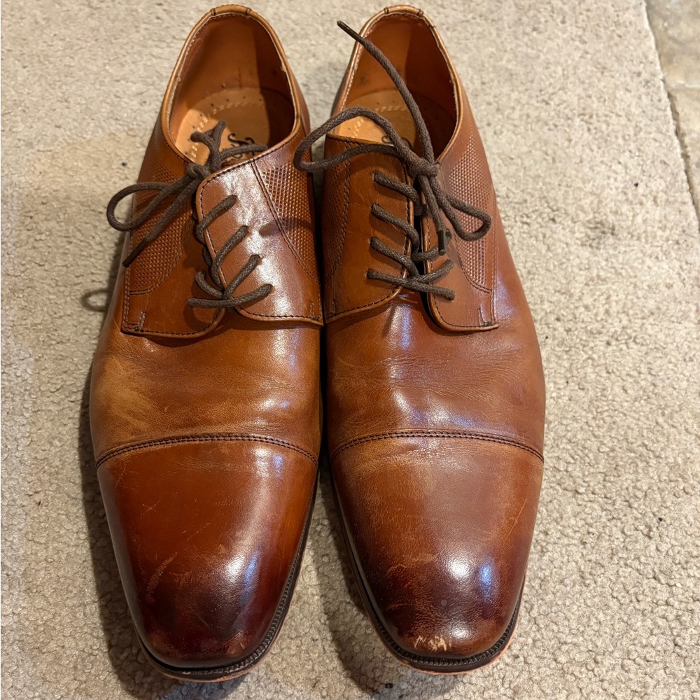 Elegant Tan Leather Men's Boat Shoes